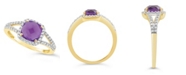 Macy's Amethyst (1-1/3 ct. t.w.) and Created White Sapphire (1/4 ct. t.w.) Ring in 10k Yellow Gold